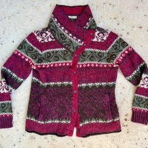 Royal Robbins Red Green Cardigan Sweater